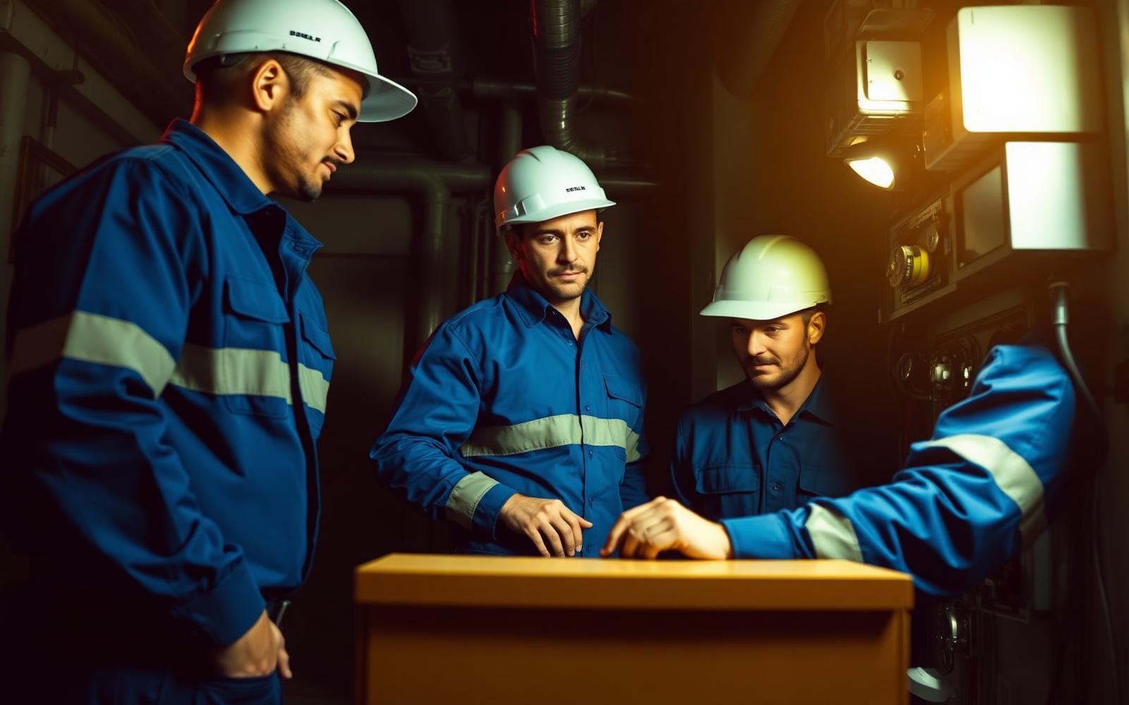 Equipe técnica da Eletro Security trabalhando em painel elétrico e sistema de CFTV